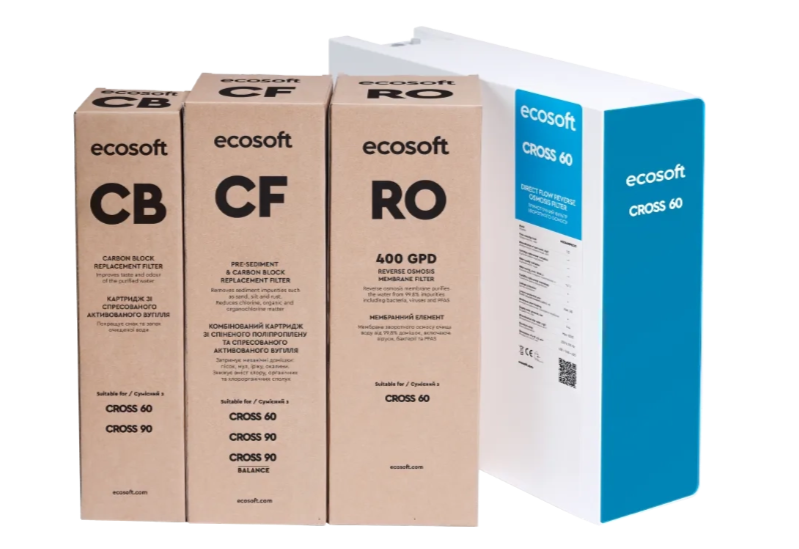 Filtre à osmose inverse à flux direct Ecosoft CROSS 60