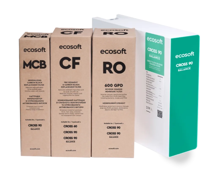 Filtre à osmose inverse à flux direct Ecosoft CROSS 90 Balance