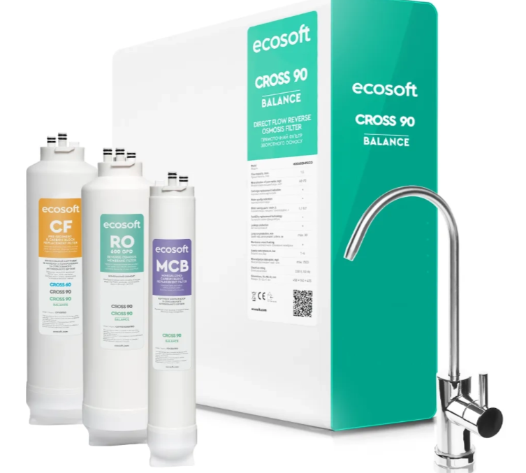 Filtre à osmose inverse à flux direct Ecosoft CROSS 90 Balance