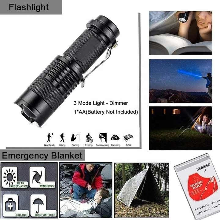 Kit de survie d'urgence 24 en 1 VIGOR - équipement multifonction pour camping, randonnée et aventures
