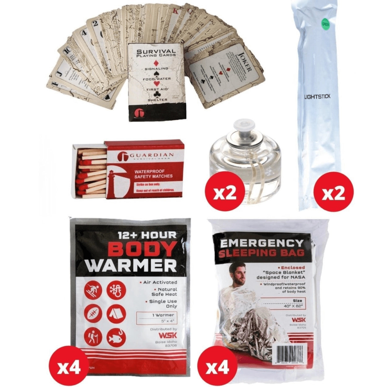 Kit de survie d'urgence en cas de panne de courant de la famille WSK